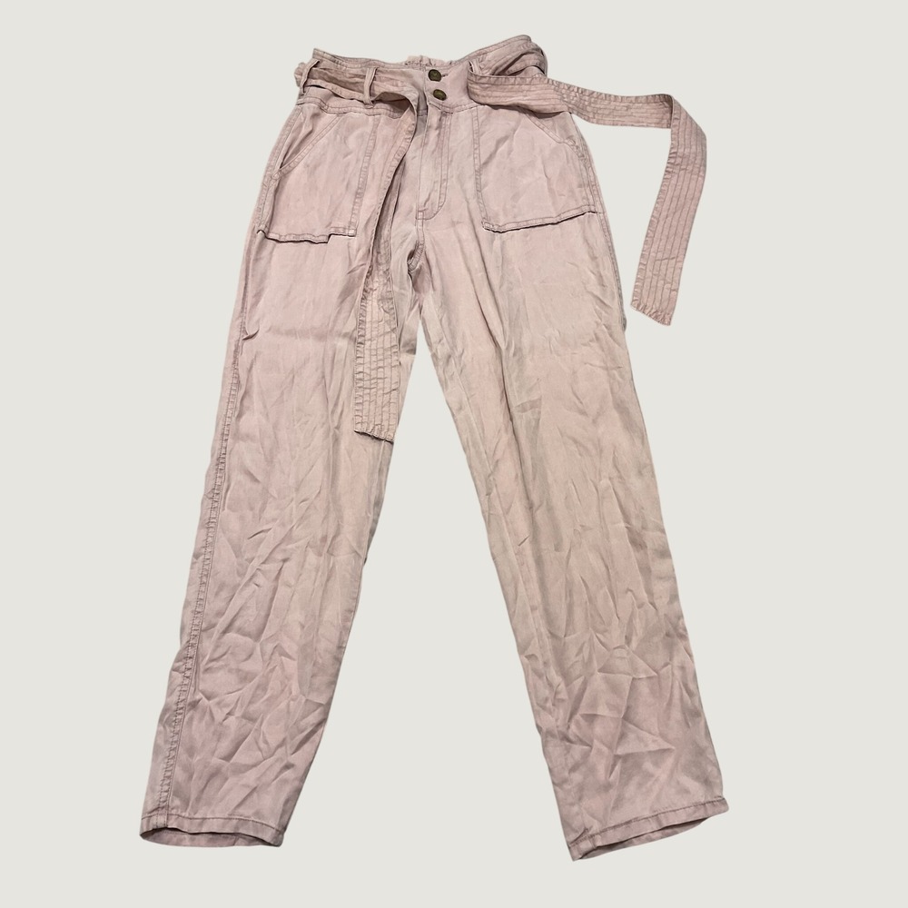 NEW Abercrombie & Fitch Belted Taper Pants in Dusty Rose Womens Size XS NWT Cute